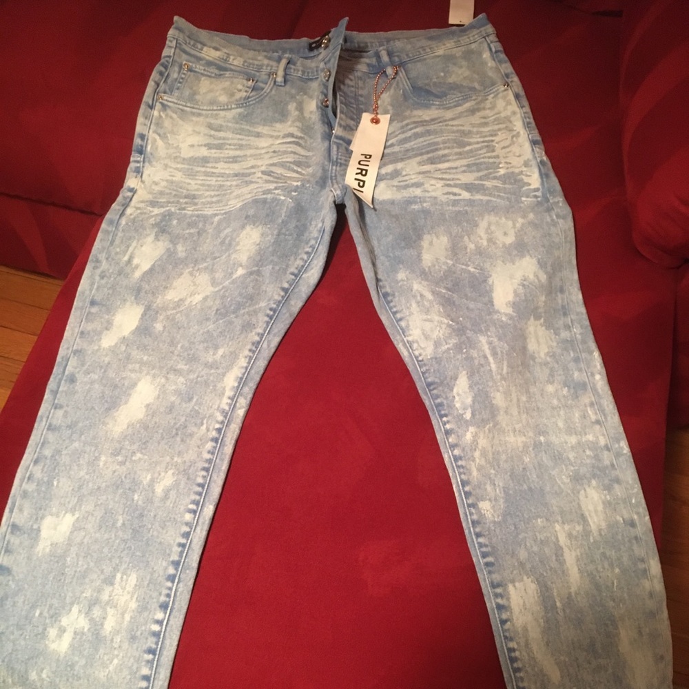 Purple branded jeans. New. Slim fit size 38 waist. Purchased at Saks Tyson’s.